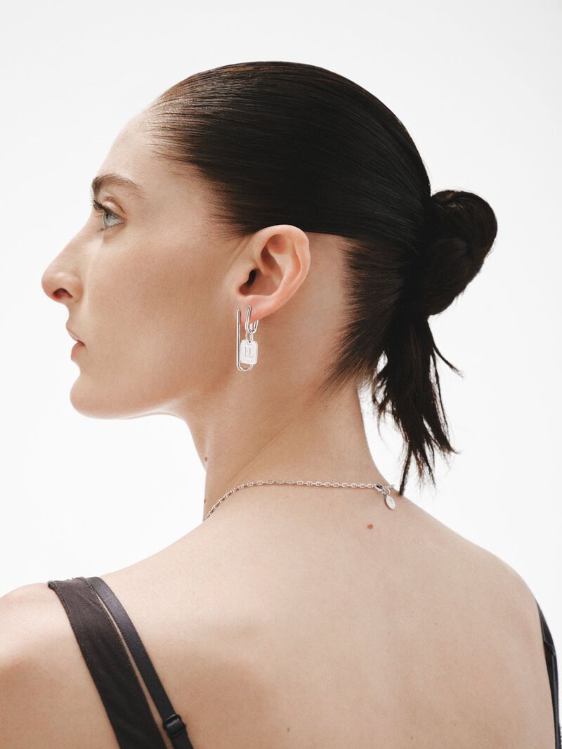 925 silver long hoop earrings image number 5