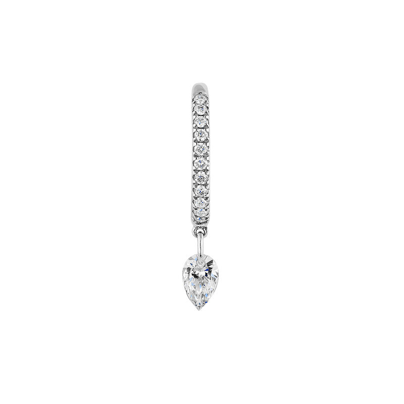 White gold diamonds hoop earring, J04426-01-H, hi-res