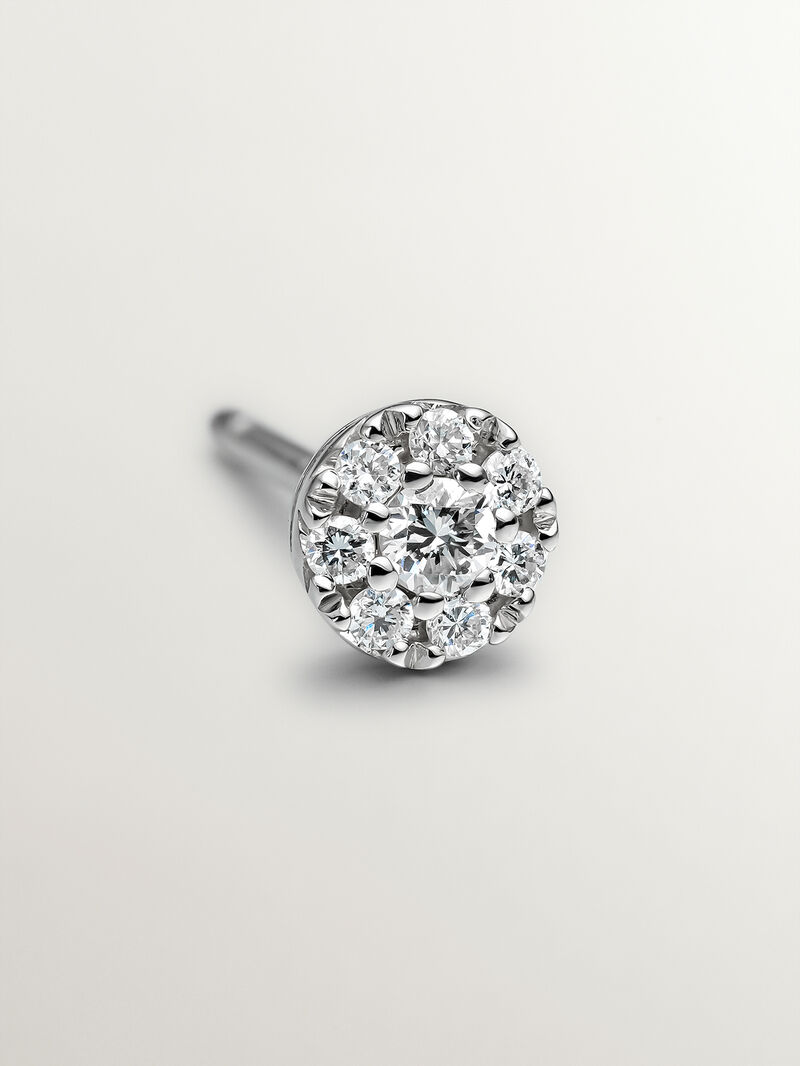 Individual 18K white gold earring with brilliant cut diamond image number 4
