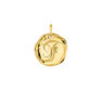 Charm medalla inicial F artesanal plata recubierta oro, J04641-02-F