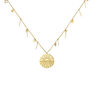 Gold plated medal necklace with pendants , J04138-02-WT