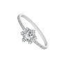 Hexagonal topaz gray diamond silver pavé ring, J04804-01-WT-GD