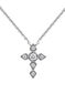 Collier croix large diamant or blanc 0,045 ct , J03927-01