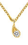 Yellow gold diamond necklace 0.061 ct , J03397-02
