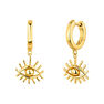 Gold plated silver eye hoop earrings, J04866-02