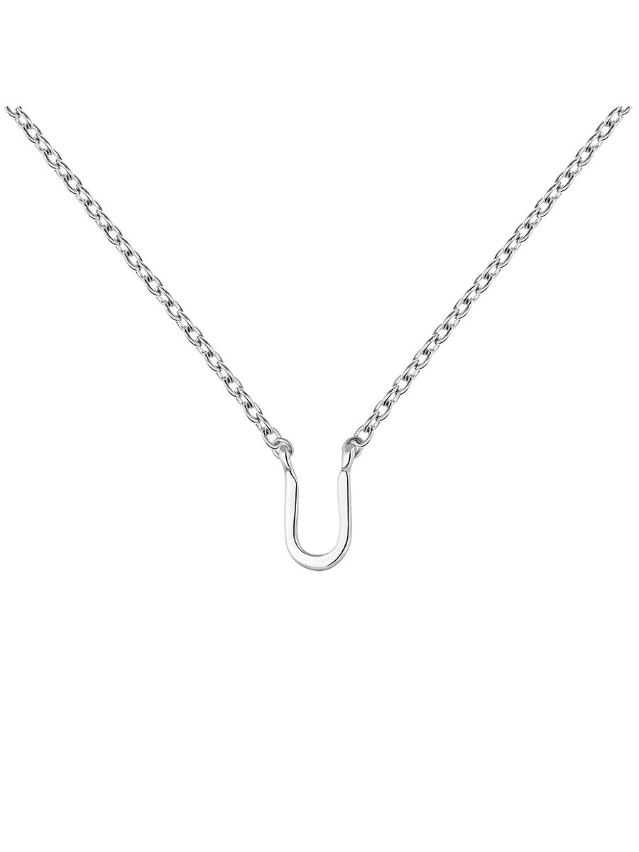Collar inicial U oro blanco 9 kt , J04382-01-U, mainproduct