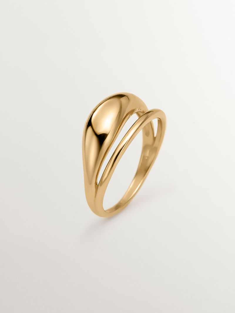 925 Silver Double Ring coated in 18K Yellow Gold image number 0
