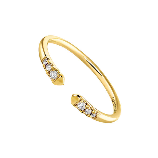 Yellow gold You and I diamond ring 0.056 ct, J03882-02,hi-res