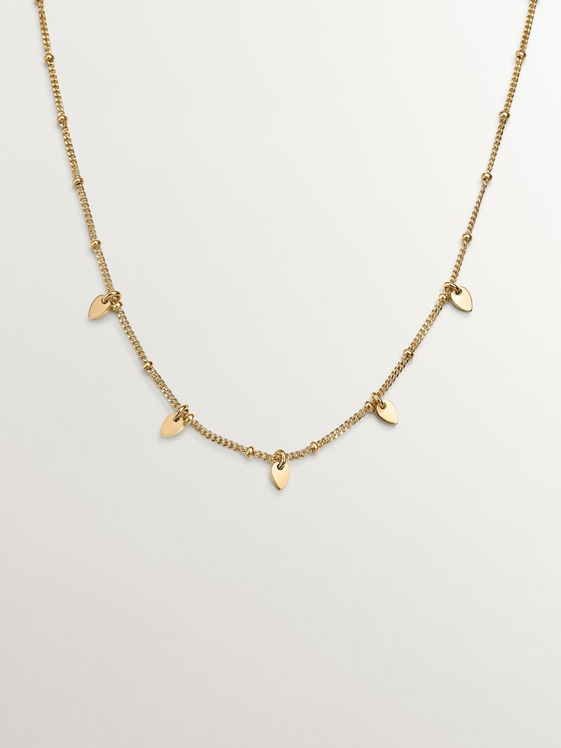 18K Yellow Gold plated 925 Silver Necklace with leaves image number 0