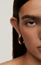 Medium rose gold plated oval earrings , J00800-03
