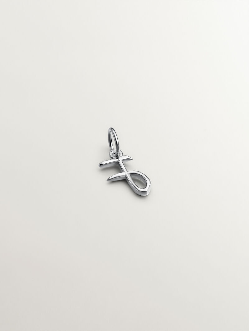 925 Silver charm with initial F image number 1