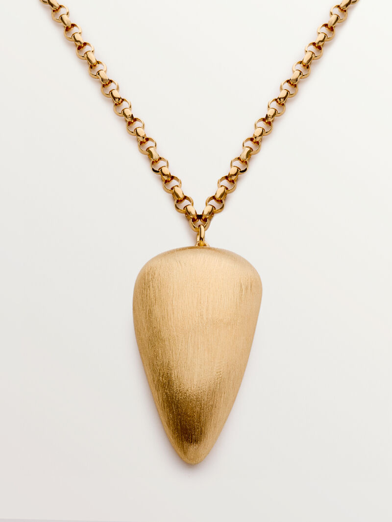 Textured 18K yellow gold plated 925 silver pendant image number 0