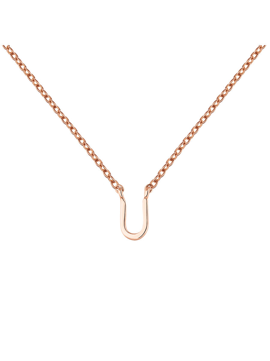 Rose gold Initial U necklace , J04382-03-U, mainproduct