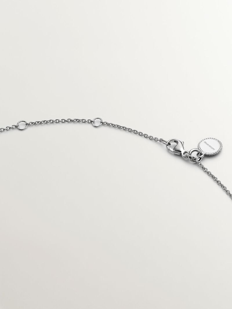 925 Silver pendant with circles and white topaz. image number 7