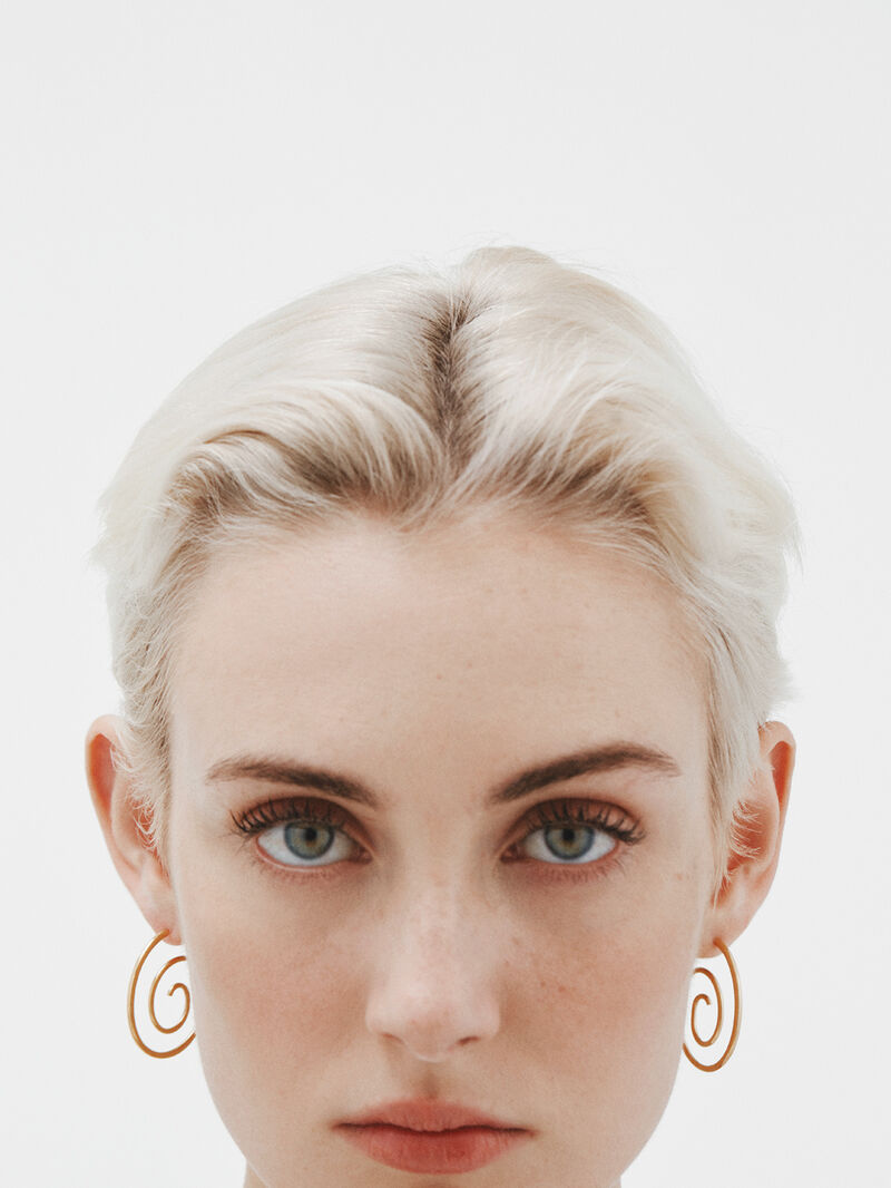Silver spiral earrings 925 bathed in 18k yellow gold image number 1