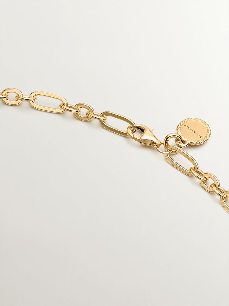 18K yellow gold plated 925 silver necklace with red rhodolites image number 3