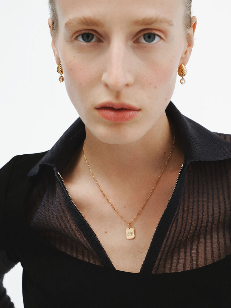 925 silver charm bathed in 18k yellow gold with number 3 image number 5