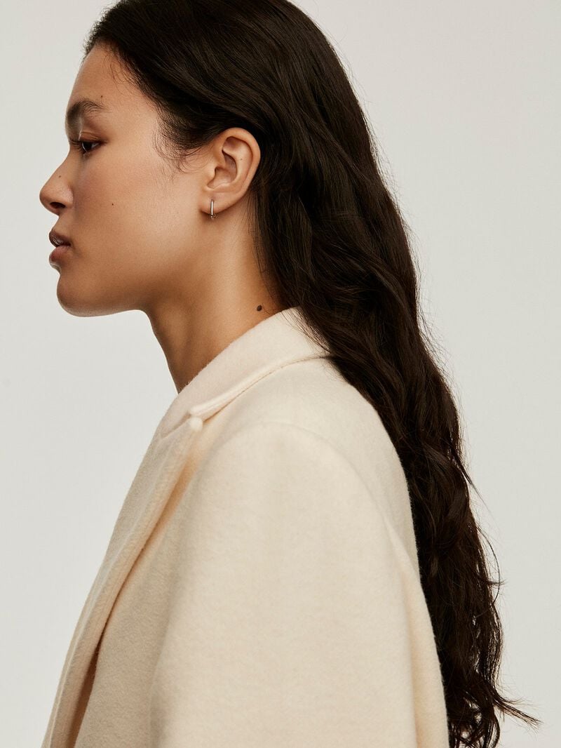925 Silver Square Hoop Earrings image number 1