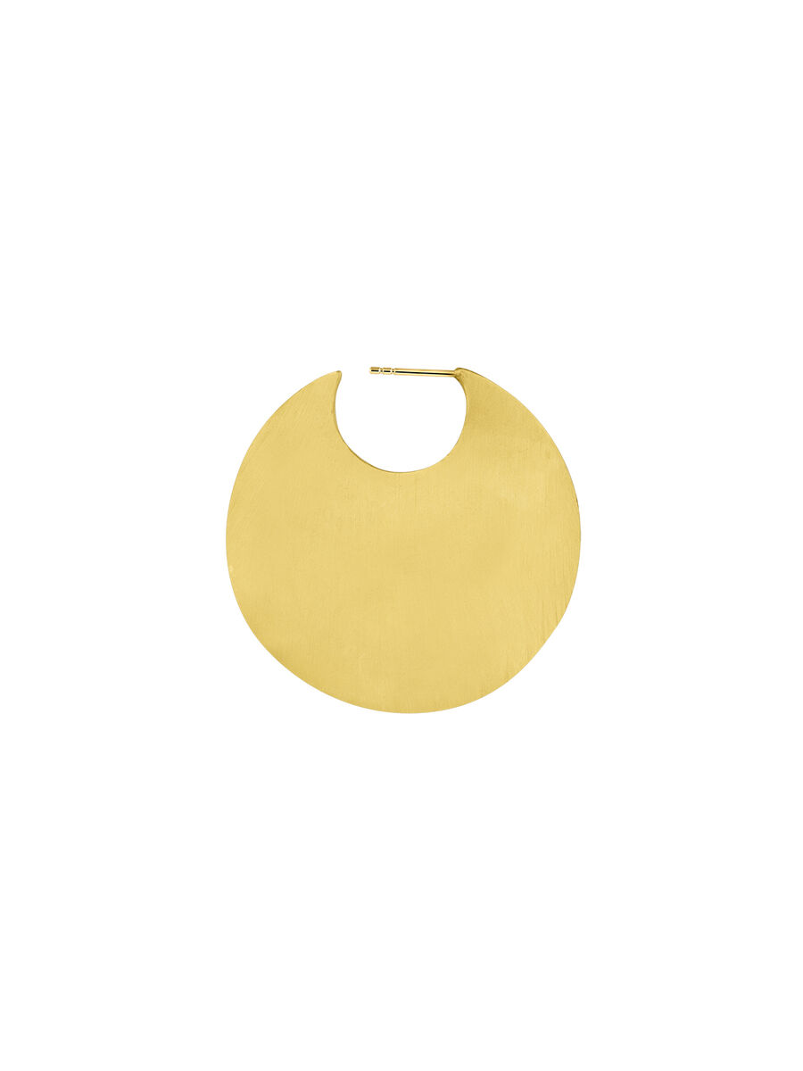Pendientes de aro XL relieve de plata bañada en oro amarillo de 18kt, J05216-02, hi-res