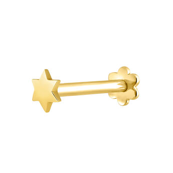Big gold star earring piercing , J04521-02-H, mainproduct