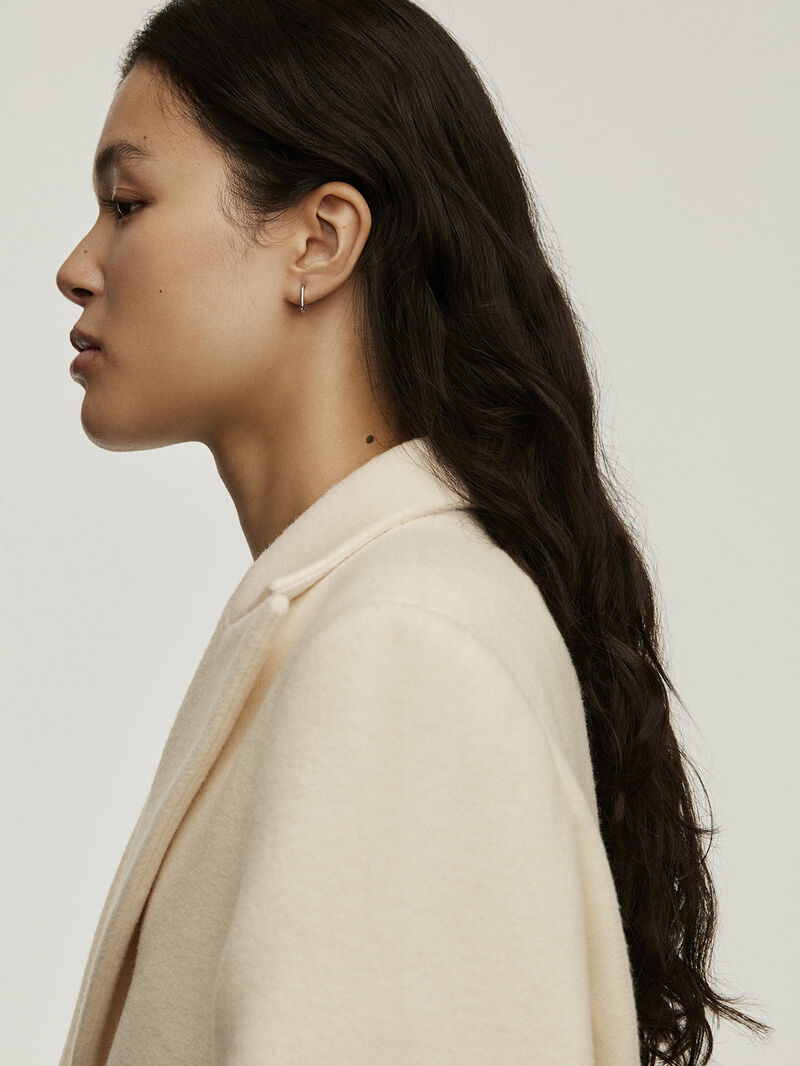 925 Silver Square Hoop Earrings image number 1
