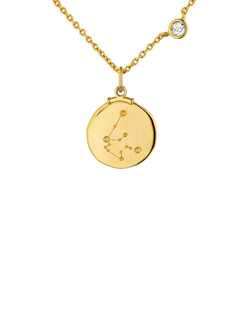 925 Silver Aquarius Charm Coated in 18K Yellow Gold image number 8