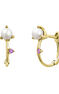 Boucles d'oreilles perle et saphir rose or 9 ct , J04895-02-WP-PS