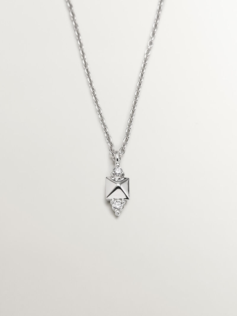 18k white gold pendant with tachuela and diamond image number 0