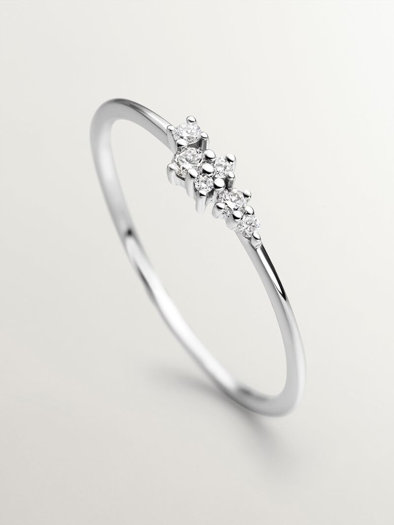 18K yellow gold ring with diamonds 0.07 cts image number 4