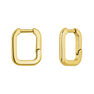 Gold plated silver square hoop earrings, J04649-02