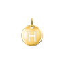 Gold-plated silver H initial medallion charm , J03455-02-H