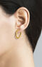 Gold plated silver medium smooth hoop earrings , J01587-02