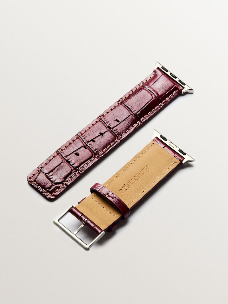 Garnet leather Apple Watch band image number 6