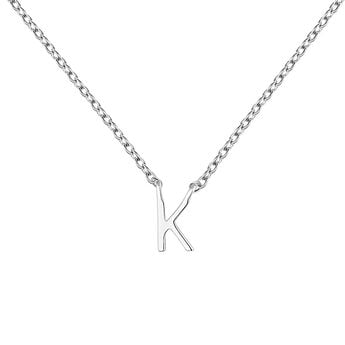 Collar inicial K oro blanco 9 kt , J04382-01-K, mainproduct