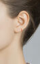 9kt gold orange enamel hoop earring , J03843-02-H-ORENA