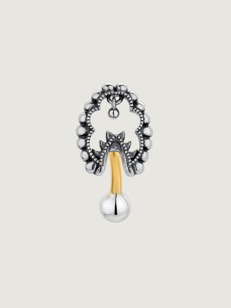 925 Silver and 9K Yellow Gold Belly Piercing with Cashmere image number 2