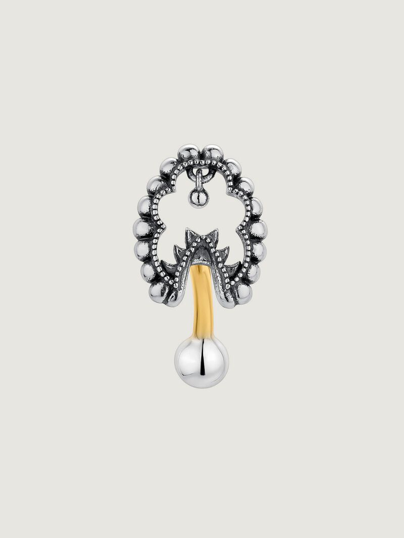925 Silver and 9K Yellow Gold Belly Piercing with Cashmere image number 2