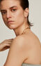 Multi-band ring in 18k yellow gold-plated silver with raised detail and white topazes , J04906-02-WT