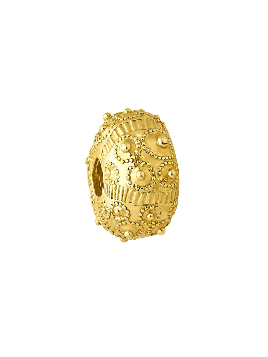 Sea urchin circular charm in 18k yellow gold-plated sterling silver, J05200-02, hi-res