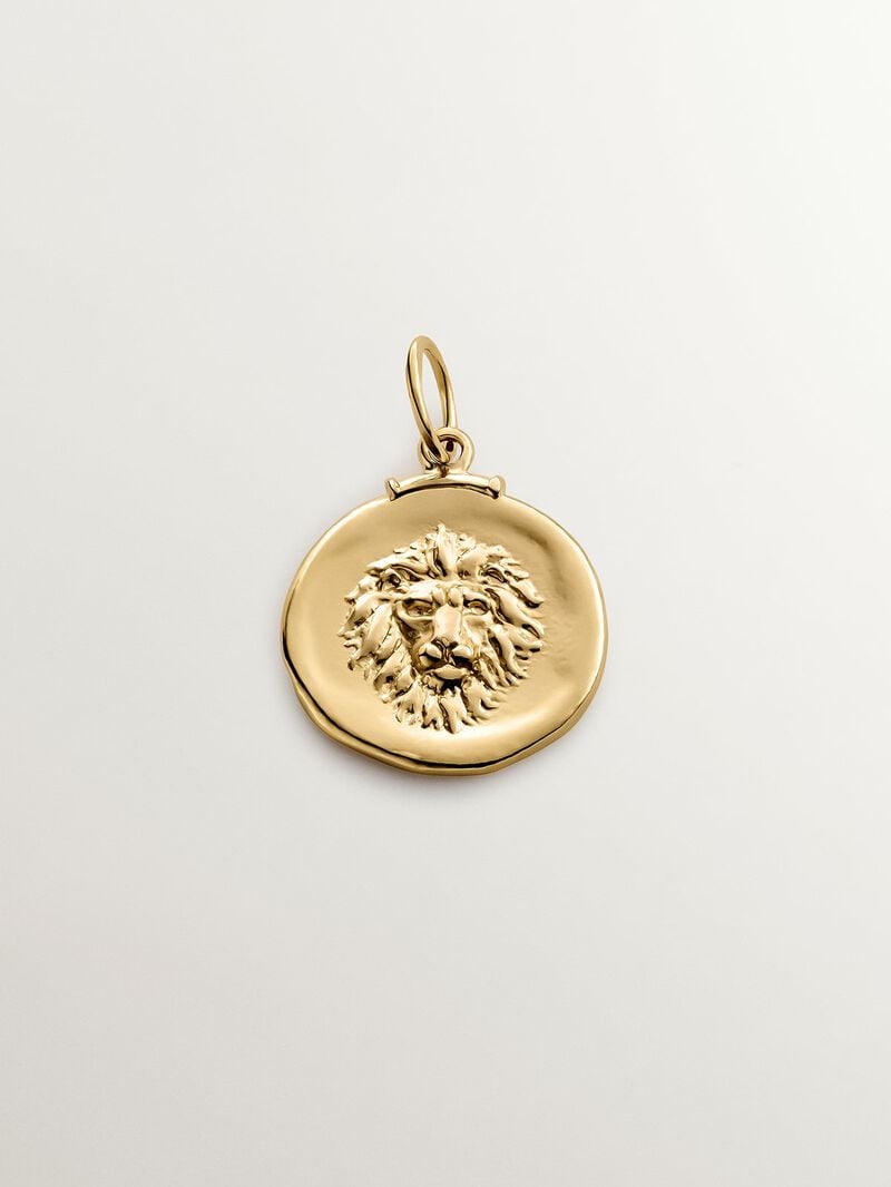 925 Silver Leo Charm bathed in 18K yellow gold image number 0