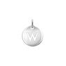 Silver W initial medallion charm  , J03455-01-W