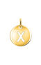 Gold-plated silver X initial medallion charm  , J03455-02-X