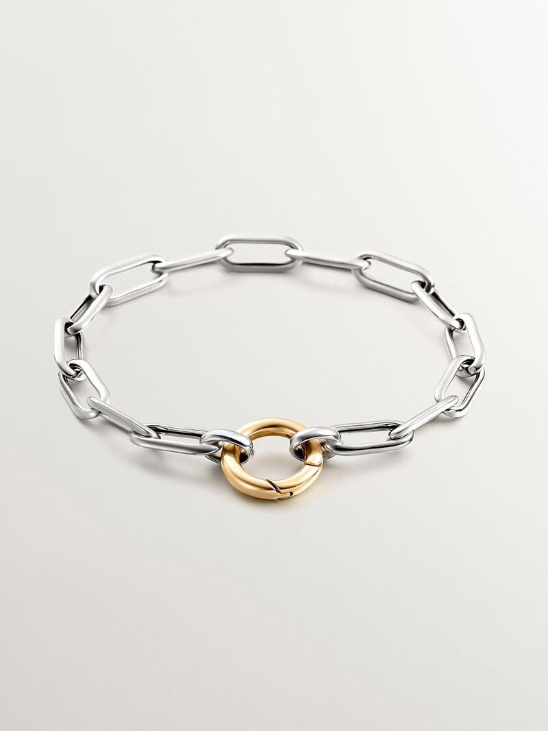 925 Silver Rectangular Forza Link Bracelet image number 0
