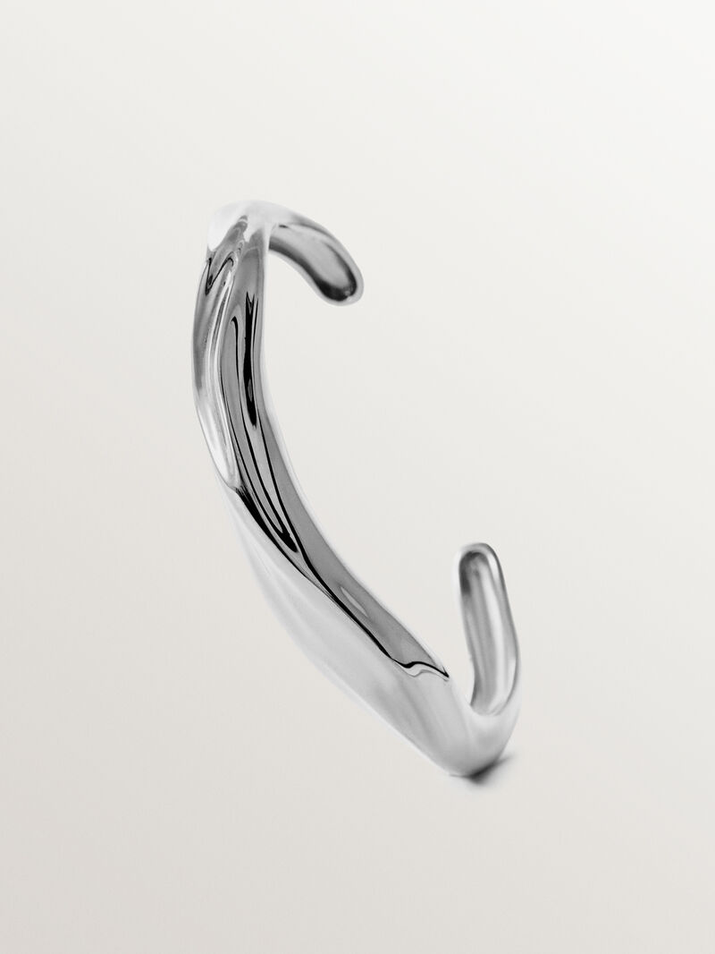 Textured 925 silver rigid bracelet image number 2
