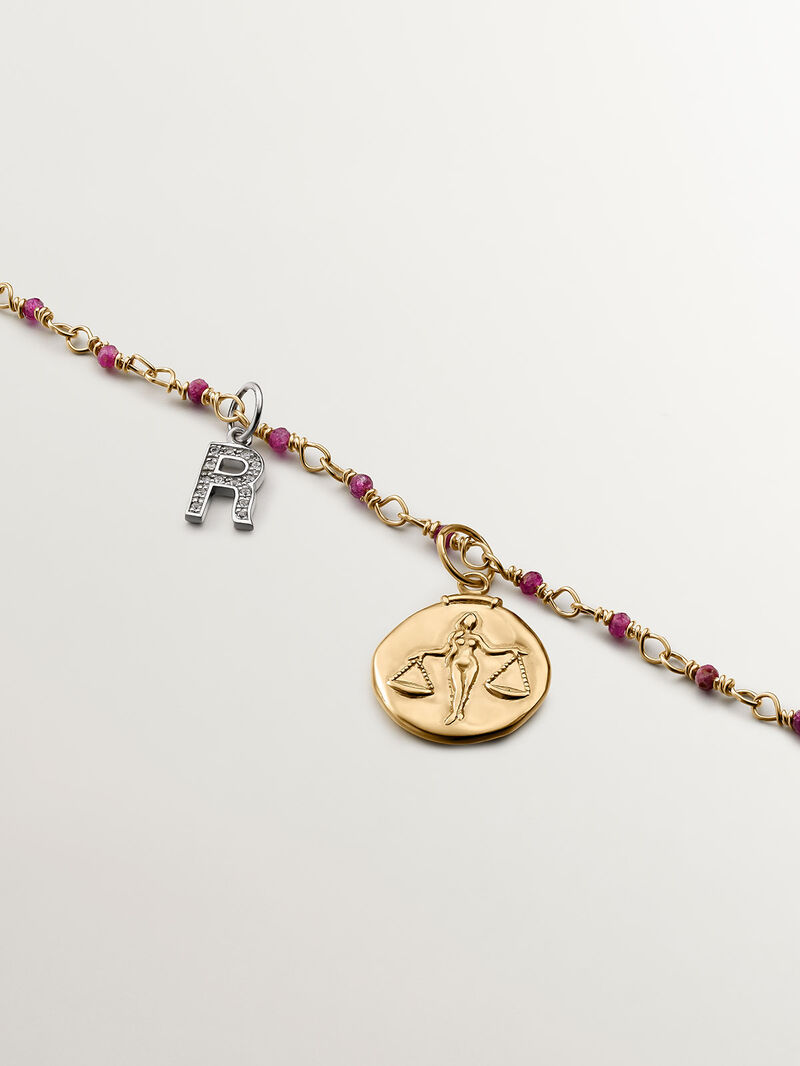 925 Silver Libra Charm bathed in 18K yellow gold image number 4
