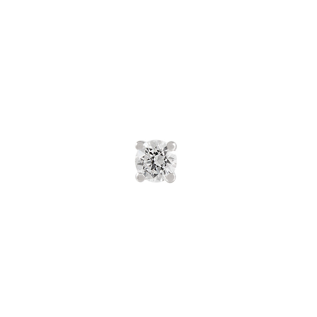 Boucle d’oreilles à l’unité en or blanc 18 K avec des mini diamants de 0,03 carat, J00887-01-03-H, hi-res