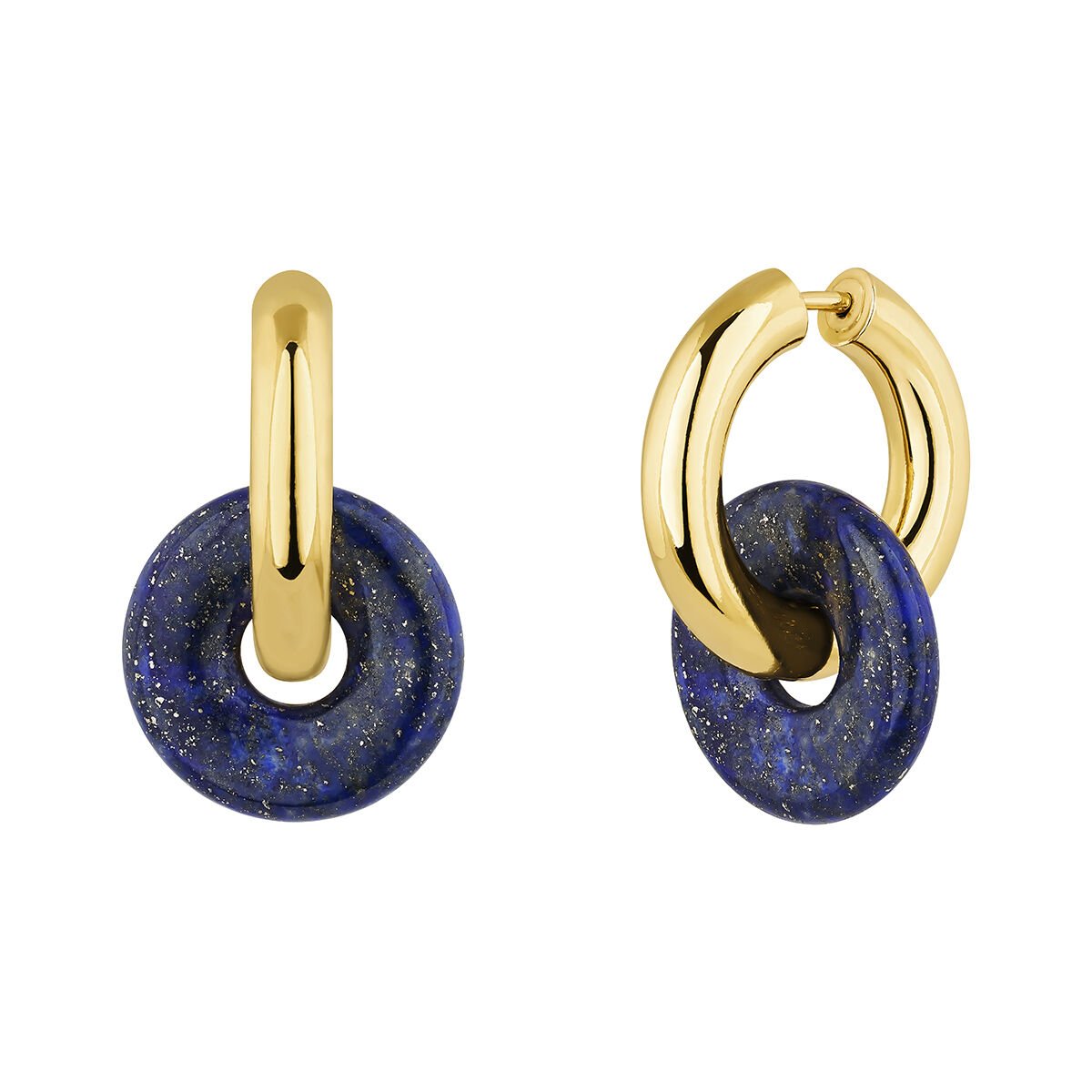 Gold plated silver lapis lazuli earrings , J04751-02-LP, hi-res