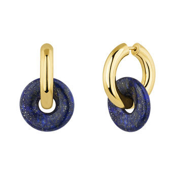 Gold plated silver lapis lazuli earrings , J04751-02-LP,hi-res