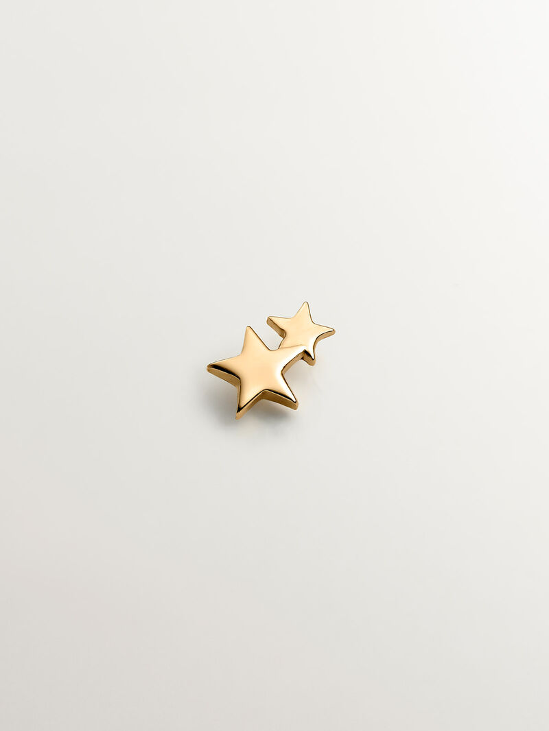 Individual small earring made of 925 silver bathed in 18K yellow gold with stars image number 0