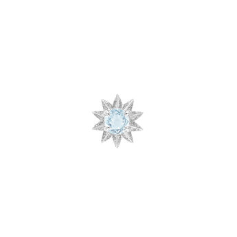 Silver earring with diamond and topaz , J03303-01-SKYHSP,hi-res